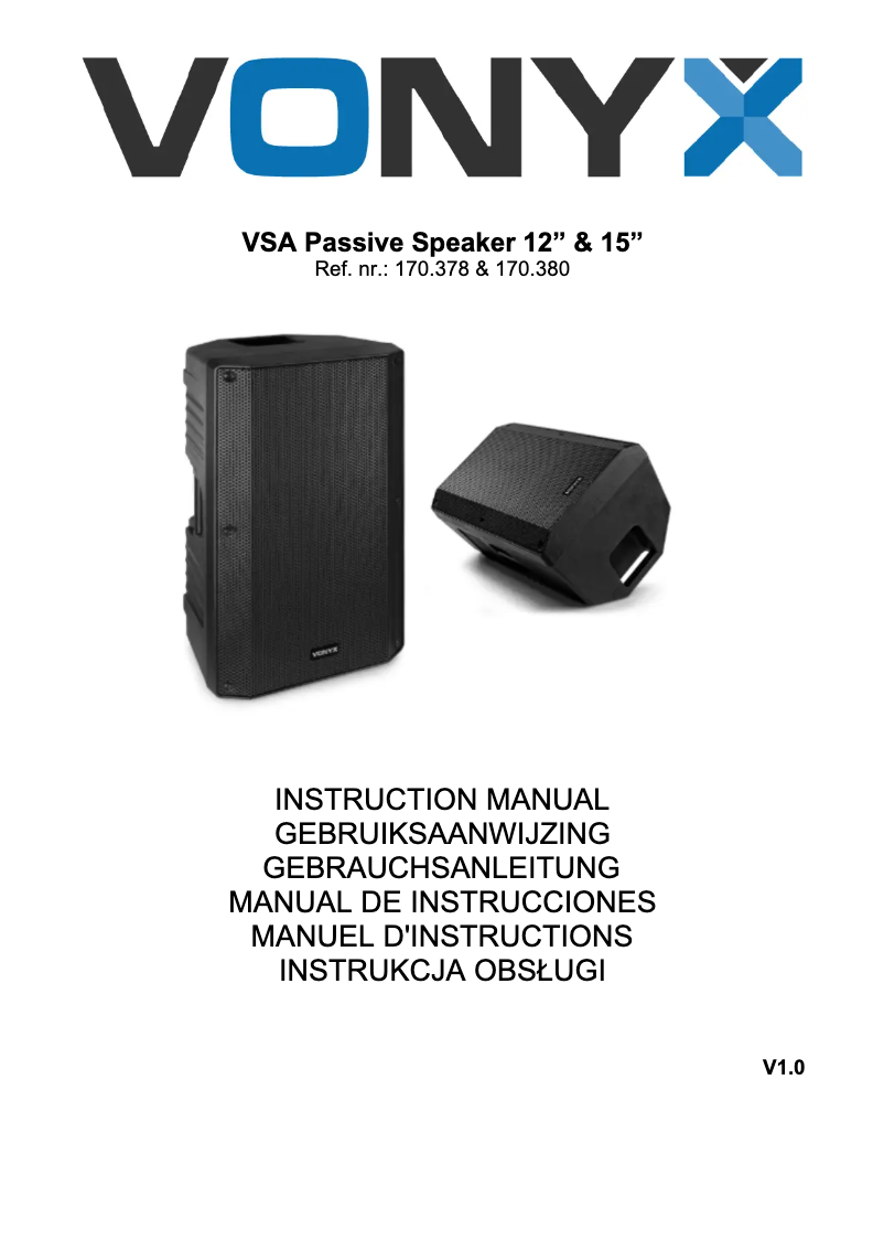 Página 1 del manual Manual de usuario Vonyx VSP15P