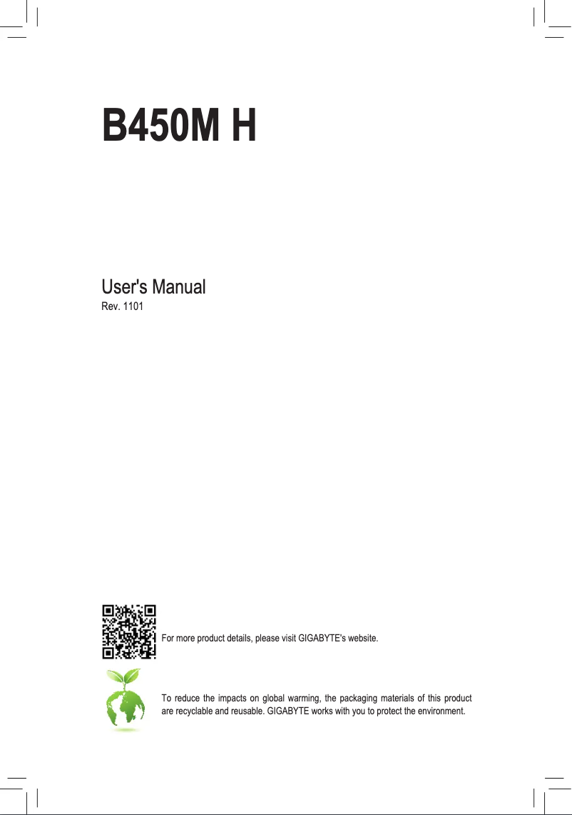 Image de la première page du manuel de l'appareil B450M H