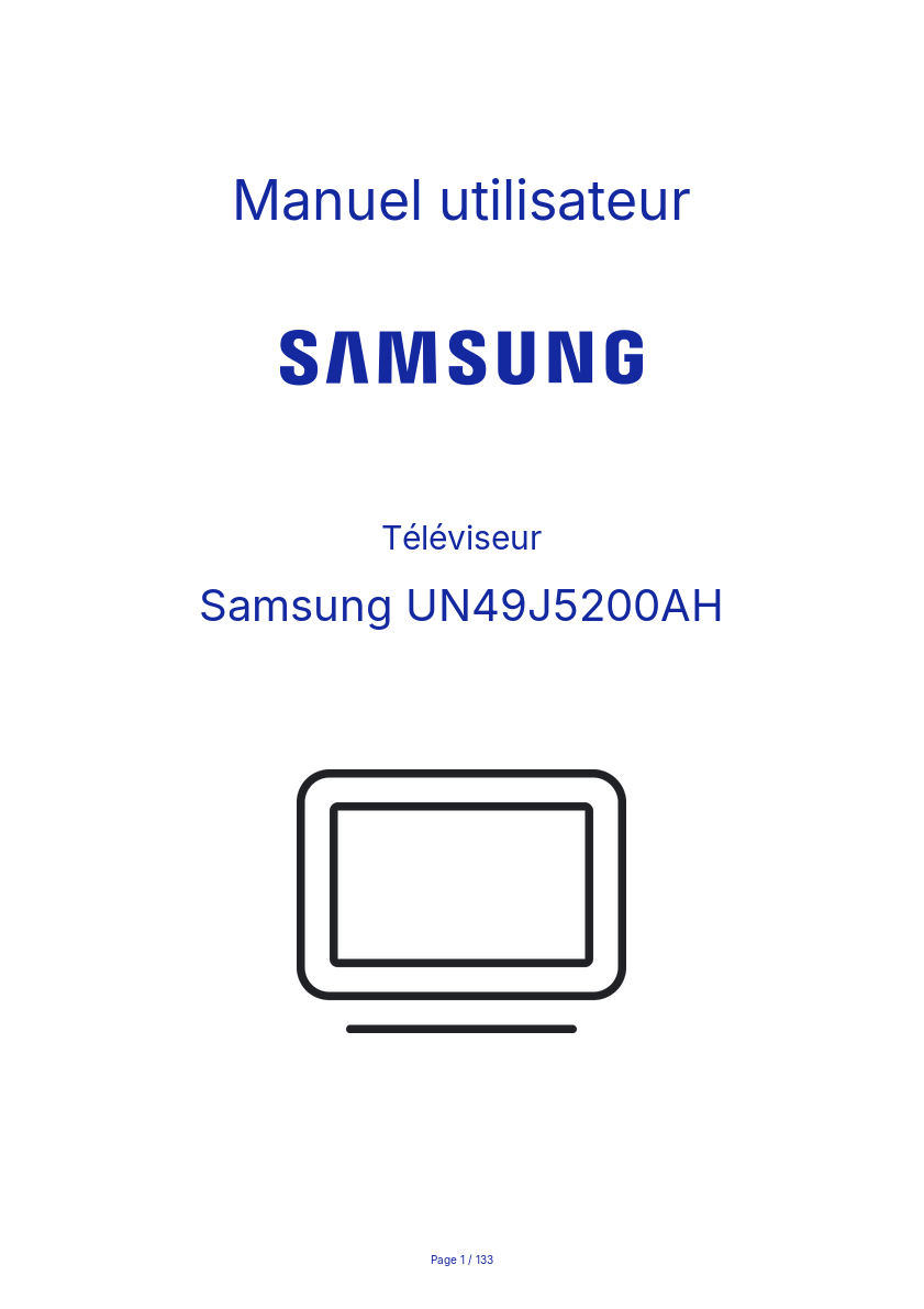 Page n°1 - Manuel utilisateur Samsung UN49J5200AH