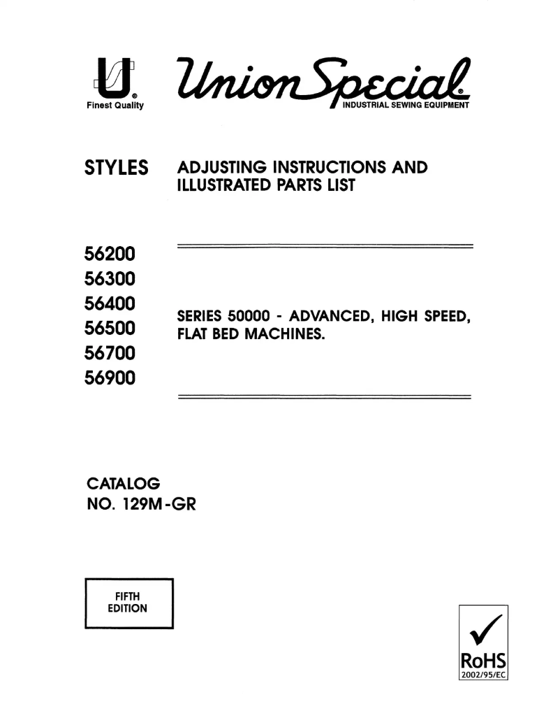 Page 1 de la notice Manuel utilisateur Union Special 56500J