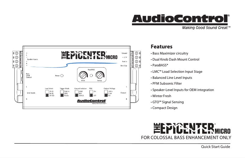 Page 1 de la notice Manuel utilisateur AudioControl The Epicenter