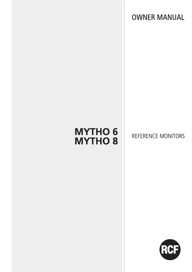 Image de la première page du manuel de l'appareil MYTHO 6