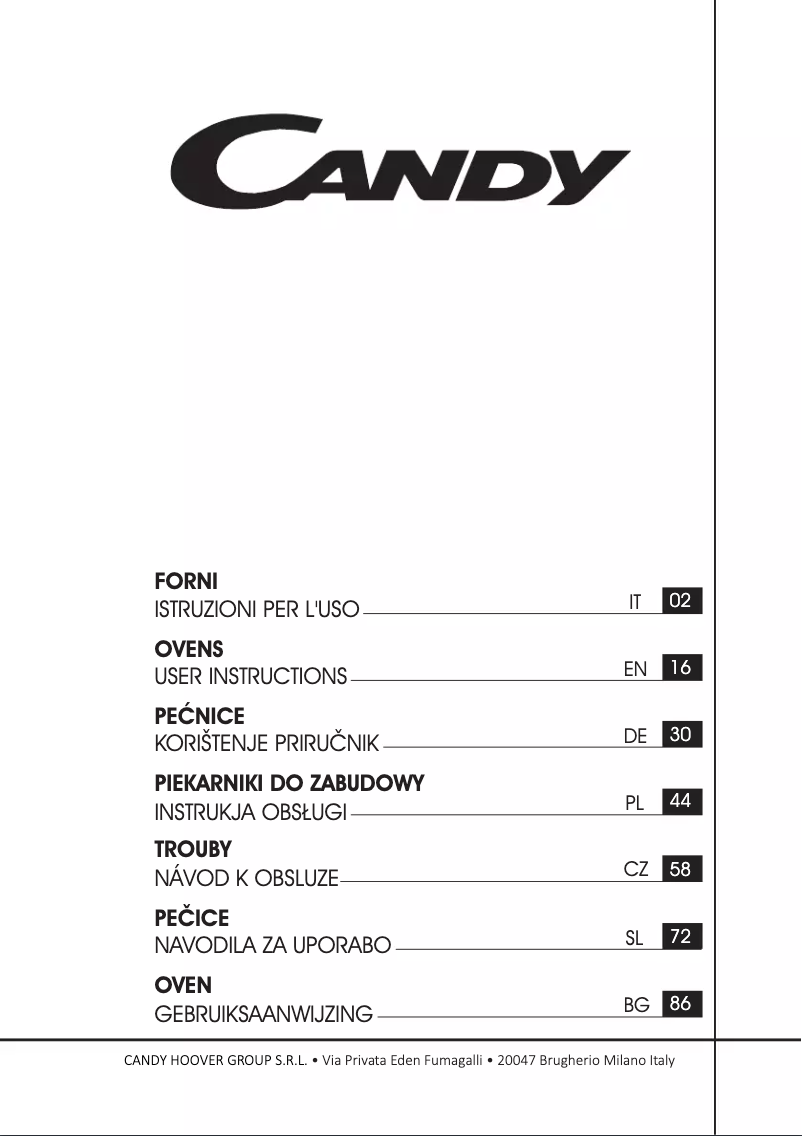 Page 1 de la notice Manuel utilisateur Candy FCPK626W