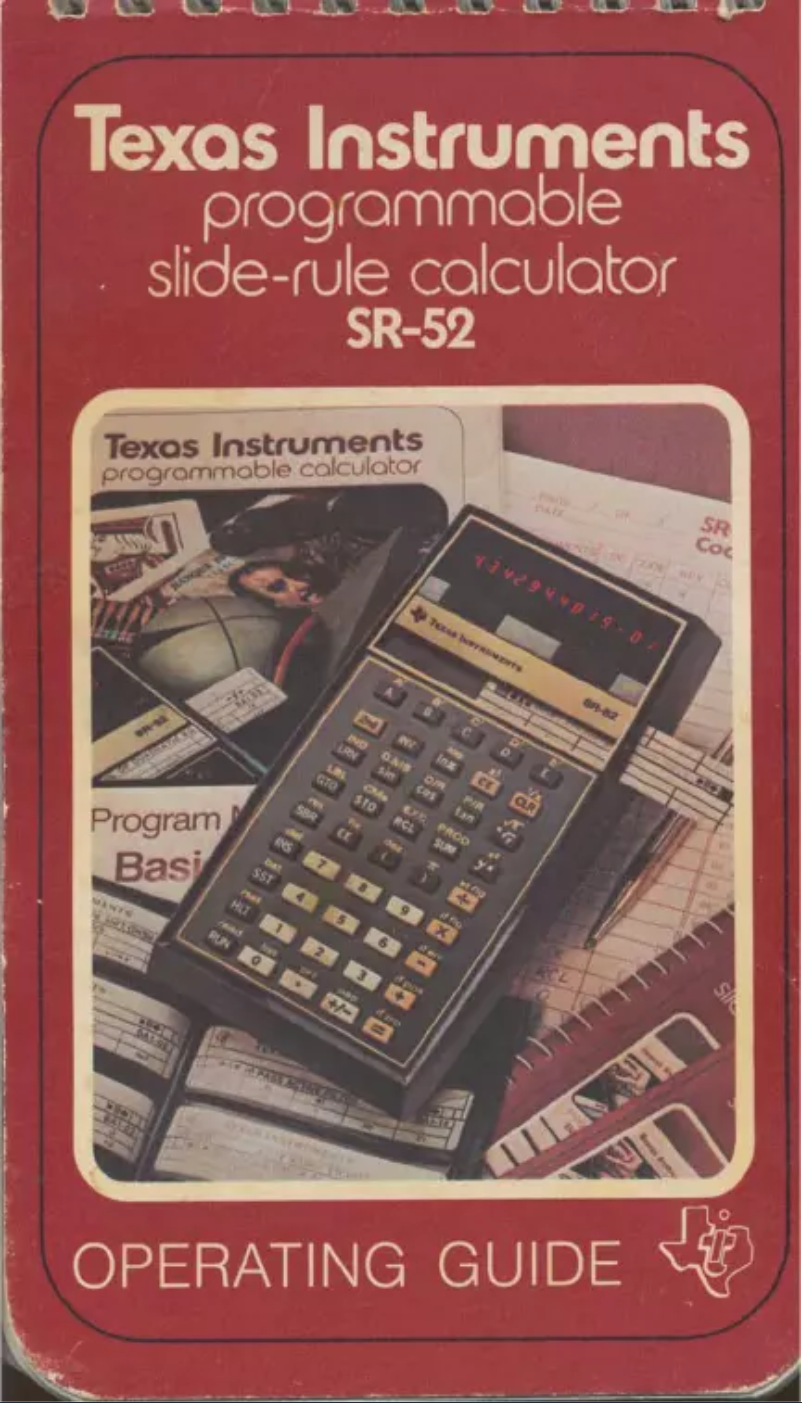 Page 1 de la notice Manuel utilisateur Texas Instruments SR-52