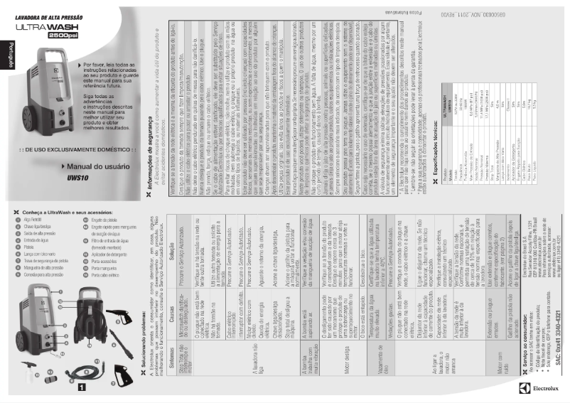 Image de la première page du manuel de l'appareil UWS10