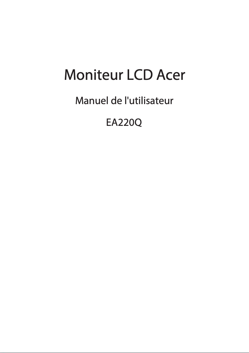 Página 1 del manual Manual de usuario Acer EA220QE3