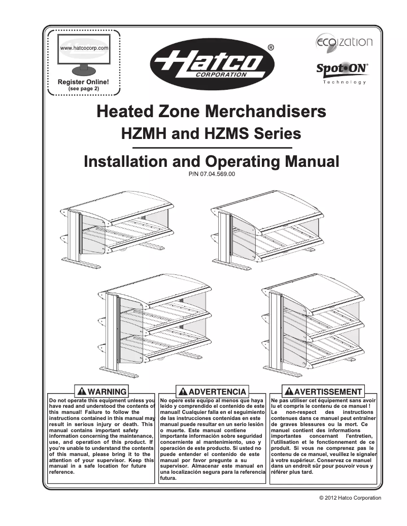 Page n°1 - Manuel utilisateur Hatco HZMH-42