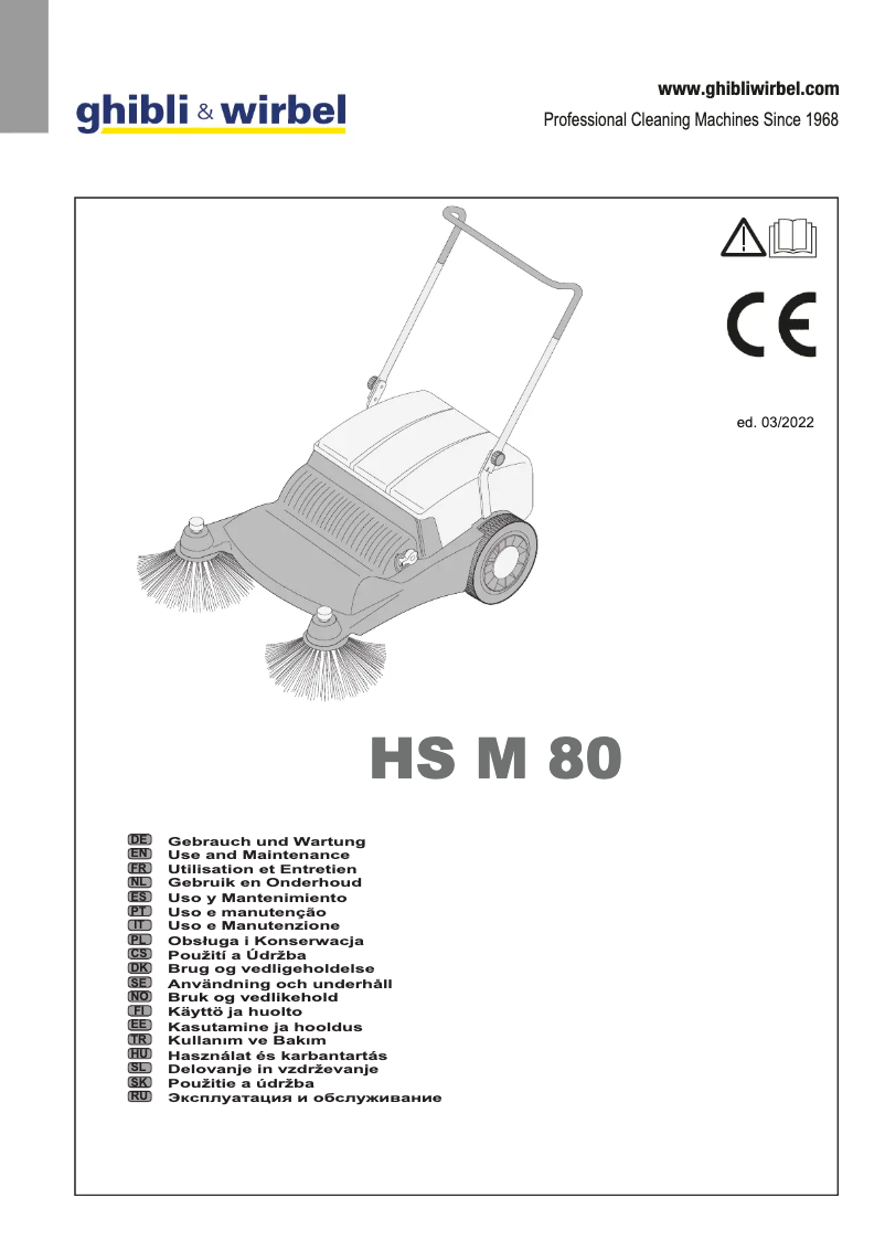 Page 1 of the manual User Manual Ghibli & Wirbel HS M 80