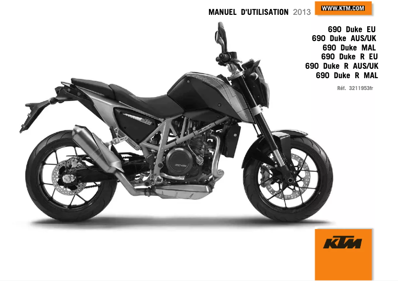 Image de la première page du manuel de l'appareil 690 Duke (2013)