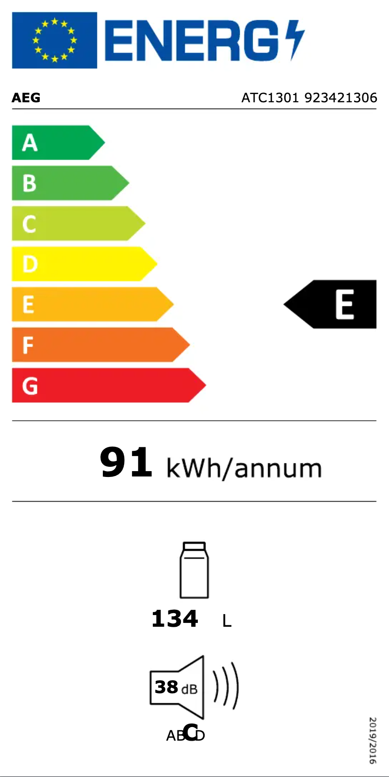Página 1 del manual Etiqueta energética AEG ATC1301