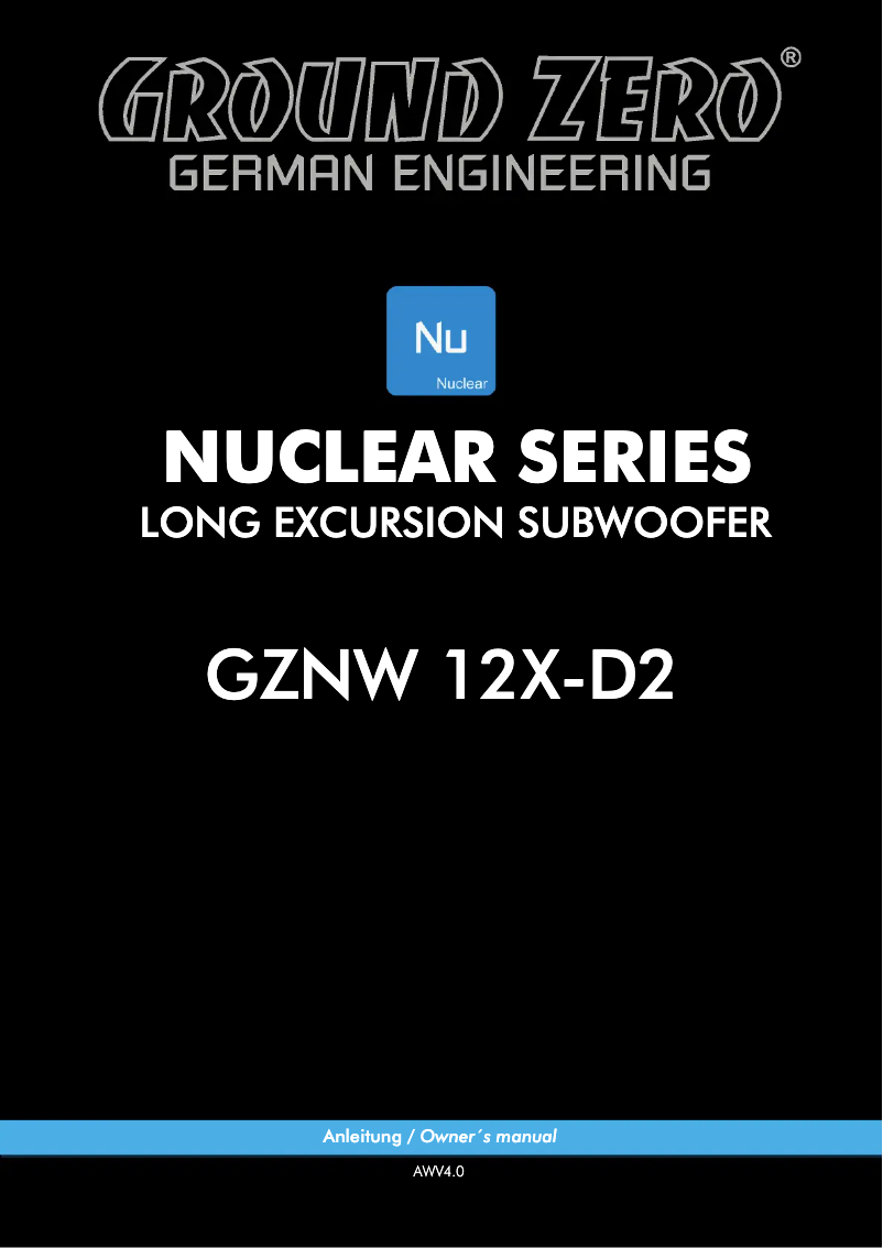 Imagen de la primera página del manual del dispositivo GZNW 12X-D2