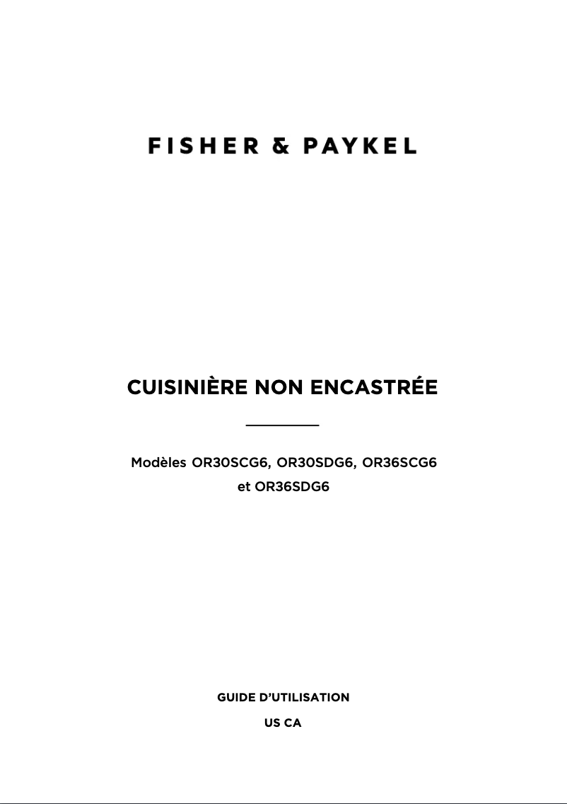 Página 1 del manual Manual de usuario Fisher & Paykel OR36SCG6B1