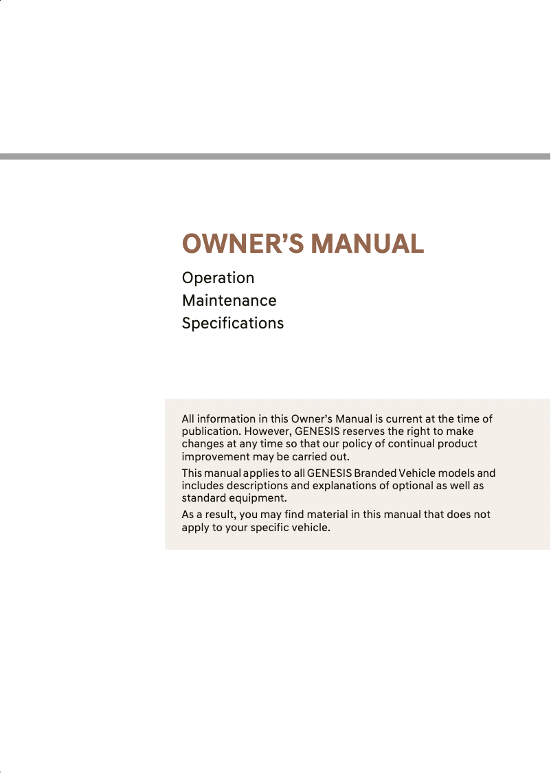 Página 1 del manual Manual de usuario Genesis G80 (2025)