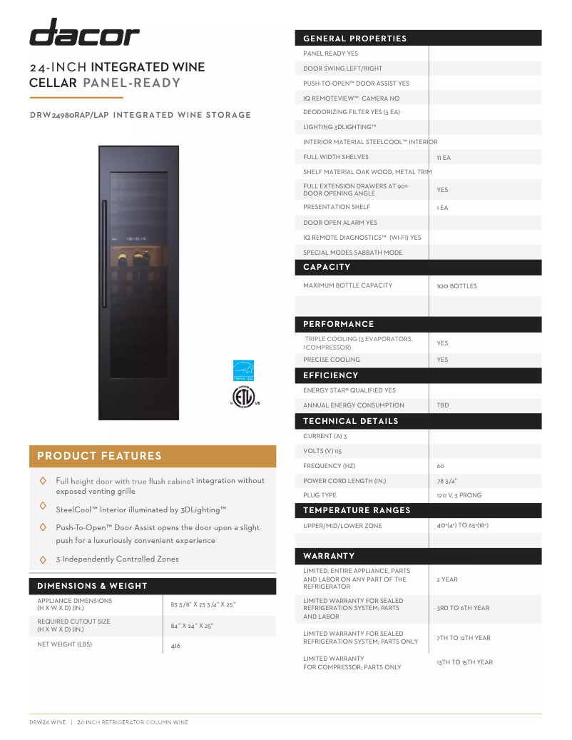 Image de la première page du manuel de l'appareil DRW24980LAP