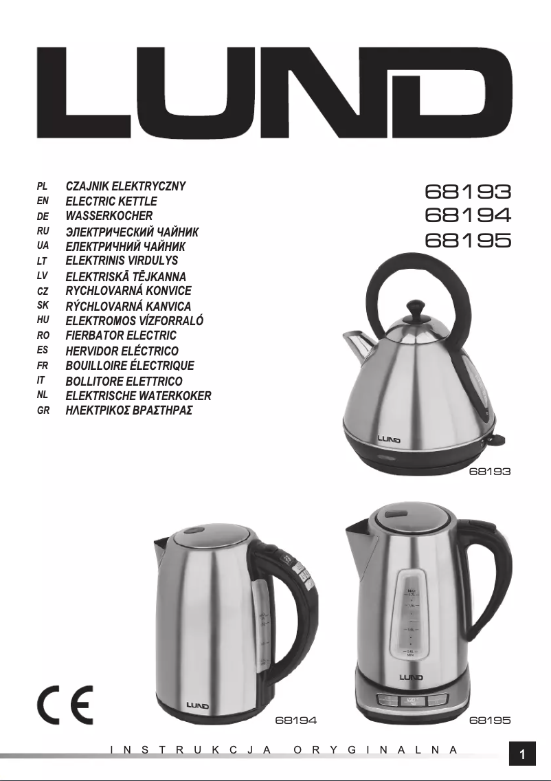 Page n°1 - Manuel utilisateur Lund 68195