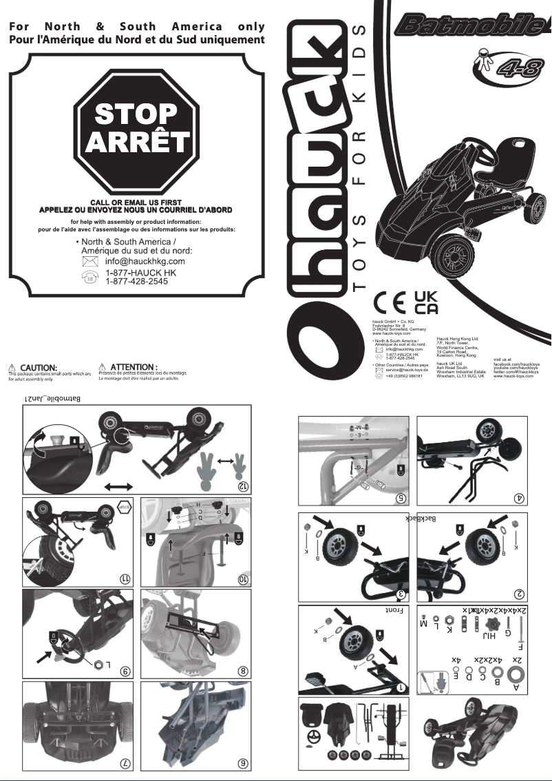 Page 1 de la notice Manuel utilisateur Hauck Batmobile