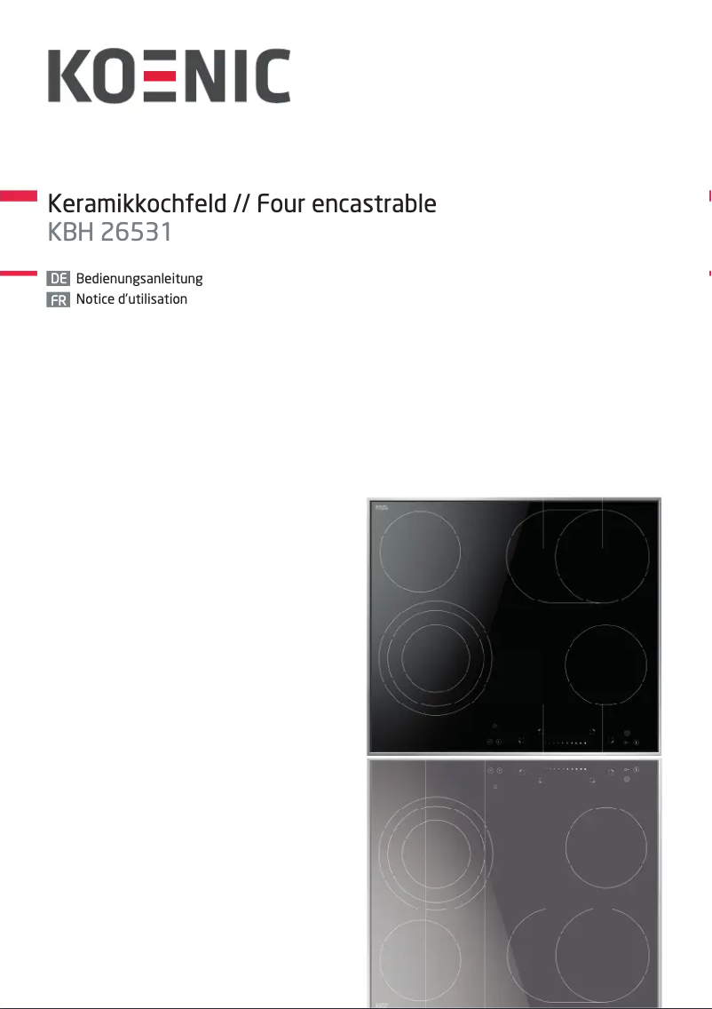 Page 1 de la notice Manuel utilisateur Koenic KBH 26531