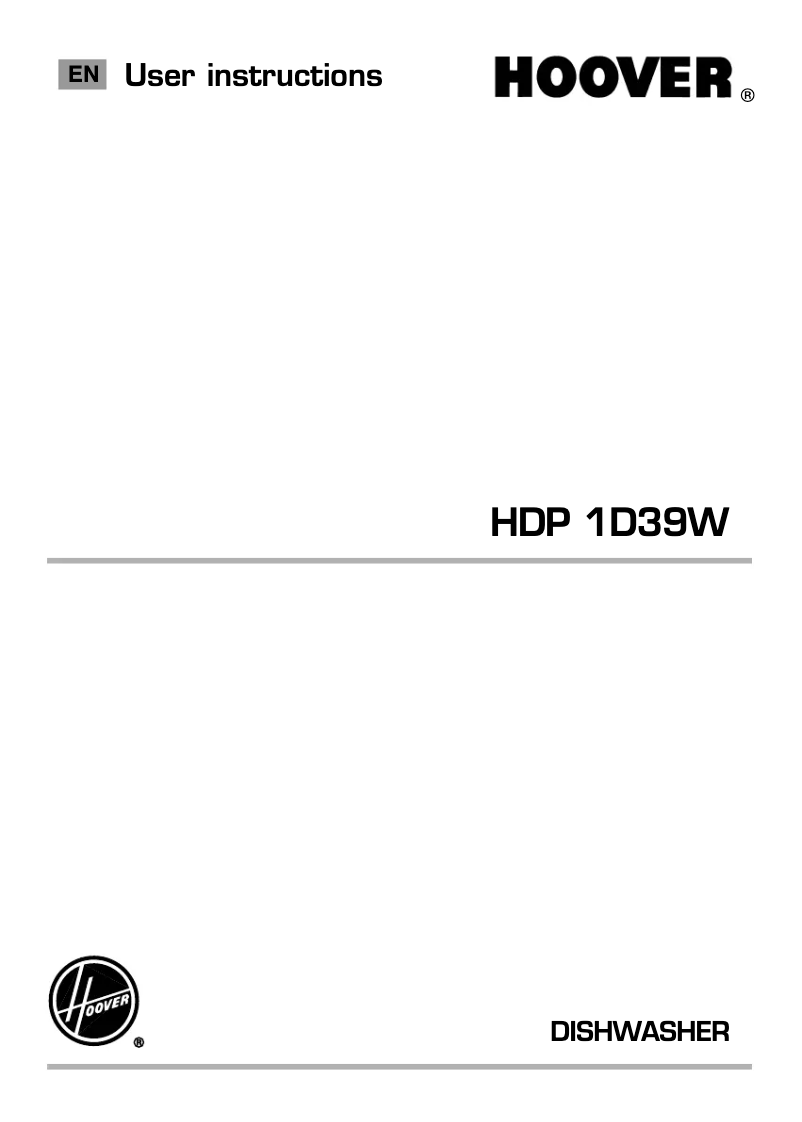 Page n°1 - Manuel utilisateur Hoover HDP 1D39W Dynamic