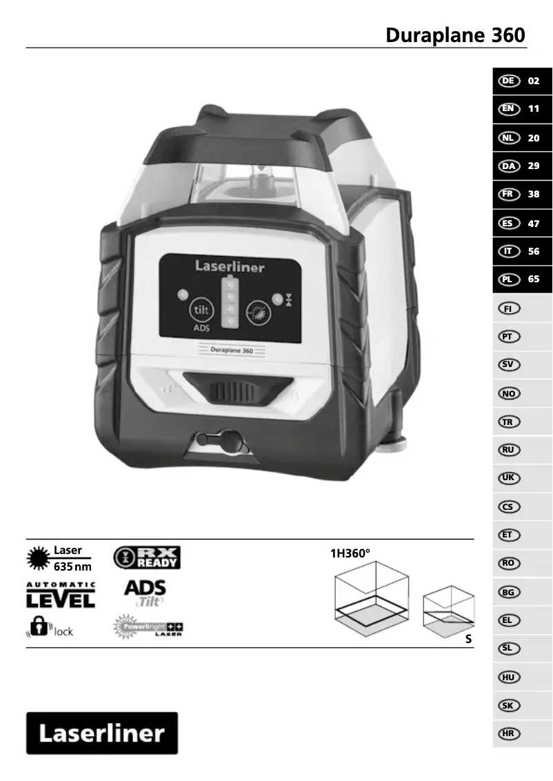 First page image of the manual for Duraplane 360