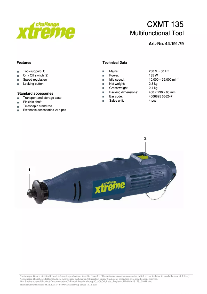 Image de la première page du manuel de l'appareil CXMT 135