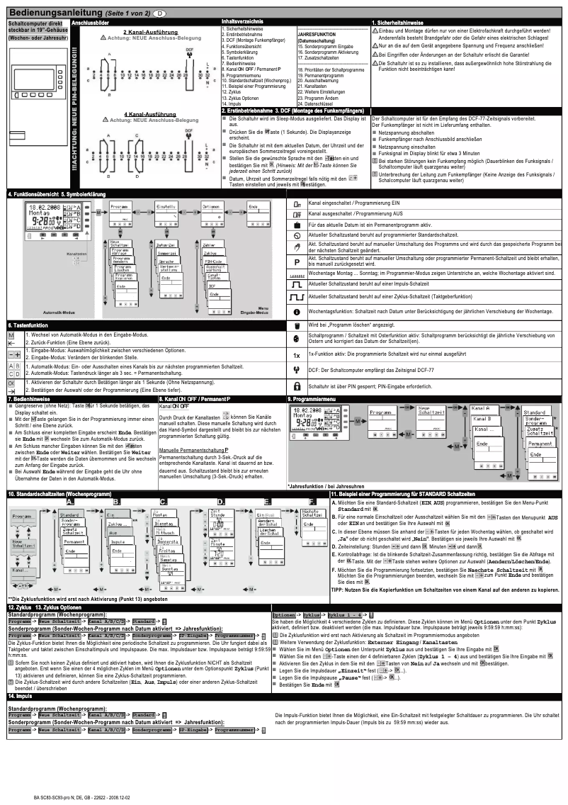 Page n°1 - Manuel utilisateur Müller SC 93.20 pro