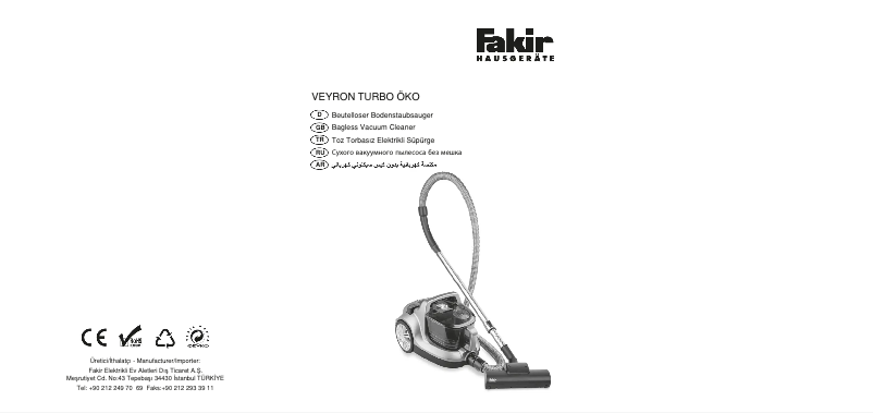 Page 1 de la notice Manuel utilisateur Fakir Veyron Turbo Öko