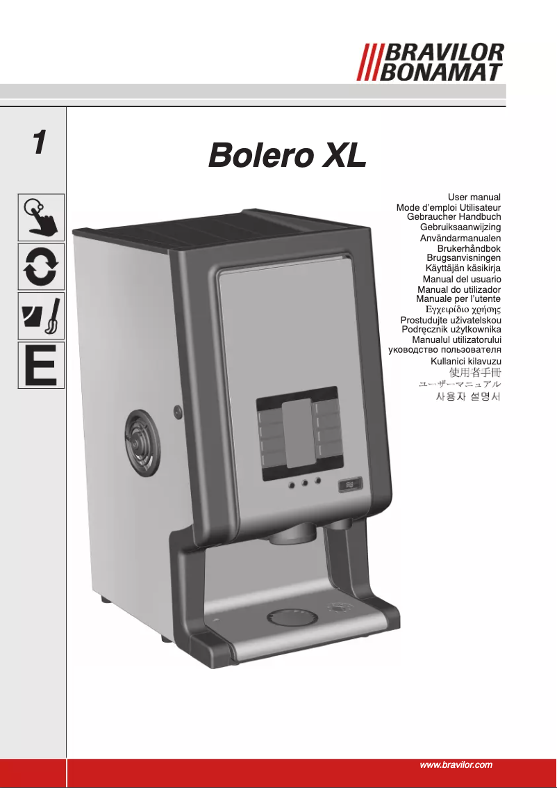 Page n°1 - Manuel utilisateur Bravilor Bonamat Bolero XL