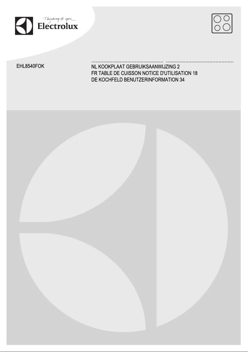Page 1 de la notice Manuel utilisateur Electrolux EHL8540FOK