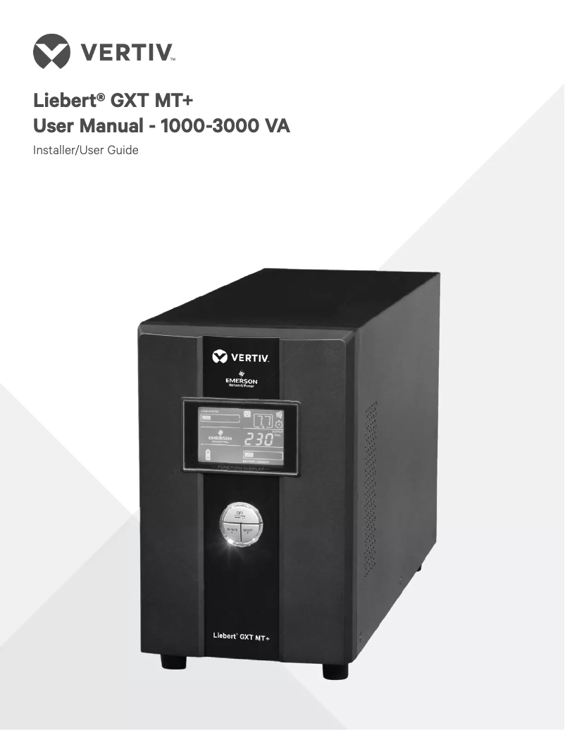 Page 1 de la notice Manuel utilisateur Liebert GXT MT Plus