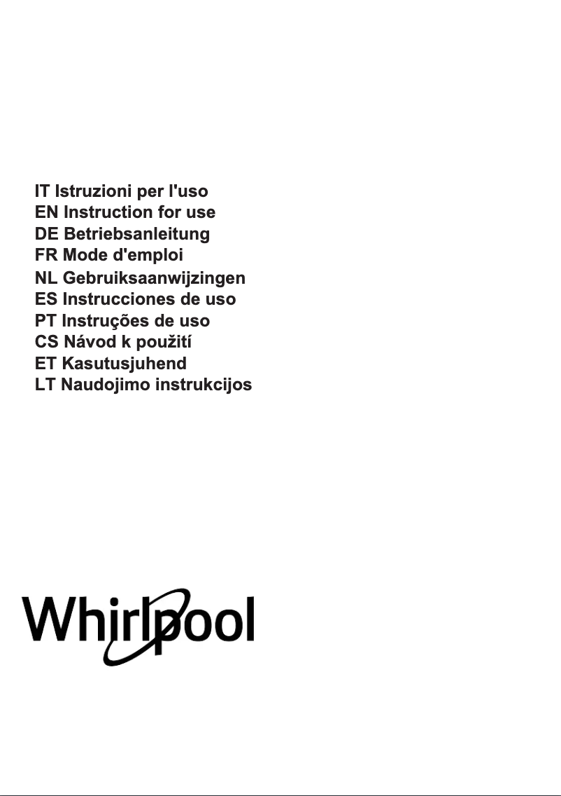 Page 1 de la notice Manuel utilisateur Whirlpool WVHF83BB FKIT