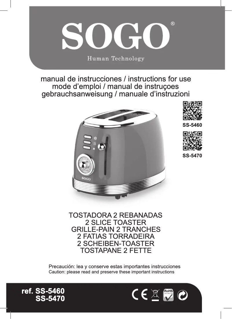 Page 1 de la notice Manuel utilisateur Sogo SS-5470