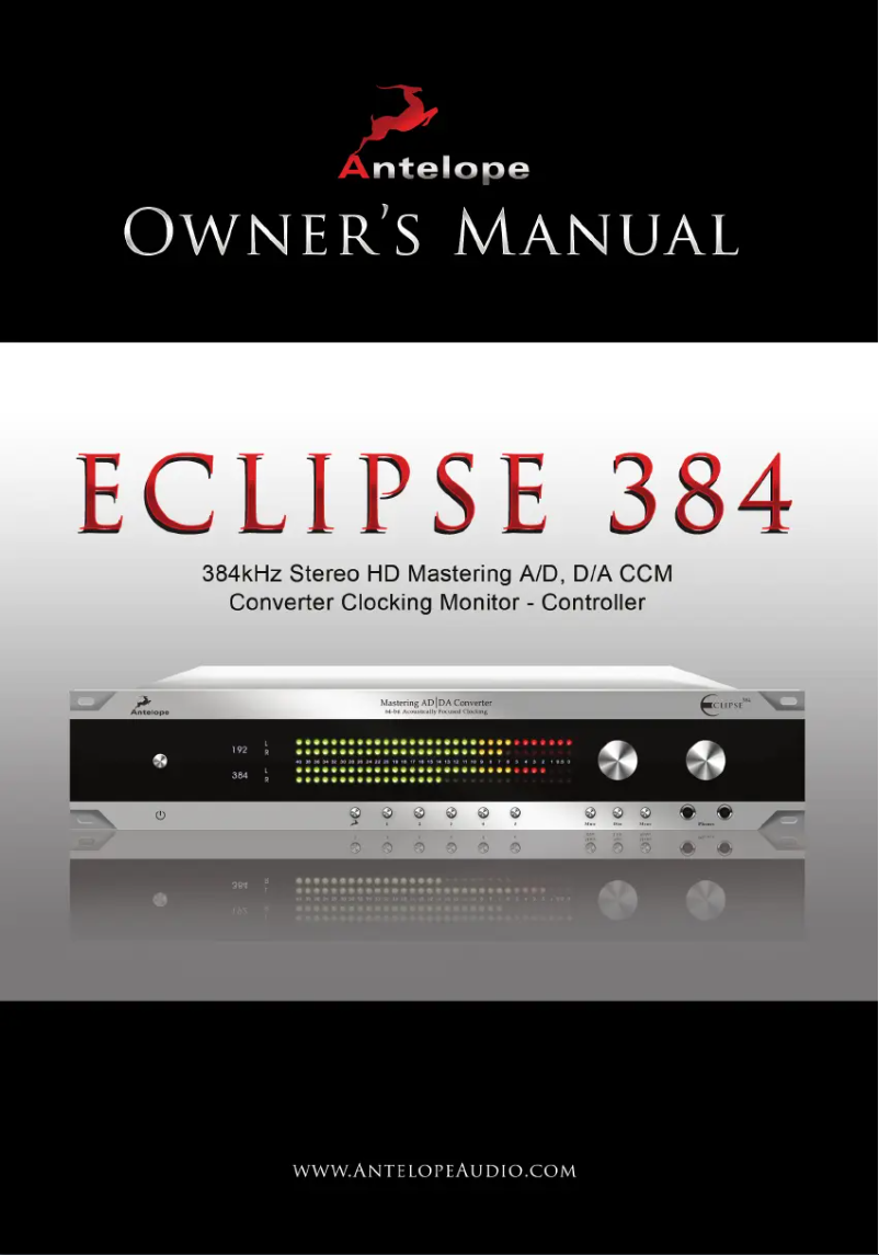Image de la première page du manuel de l'appareil Eclipse 384