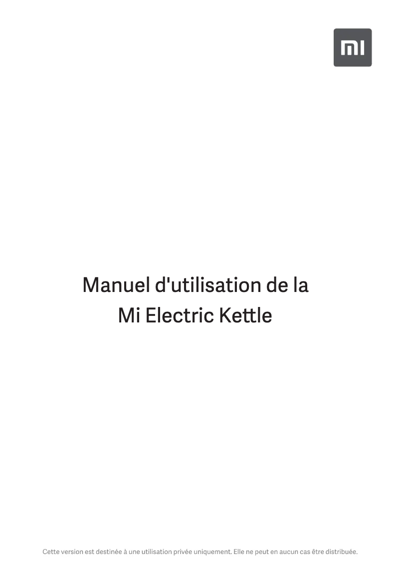 Image de la première page du manuel de l'appareil Mi Electric Kettle