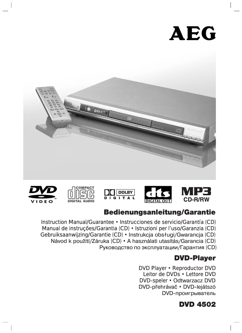 Página 1 del manual Manual de usuario AEG DVD 4502