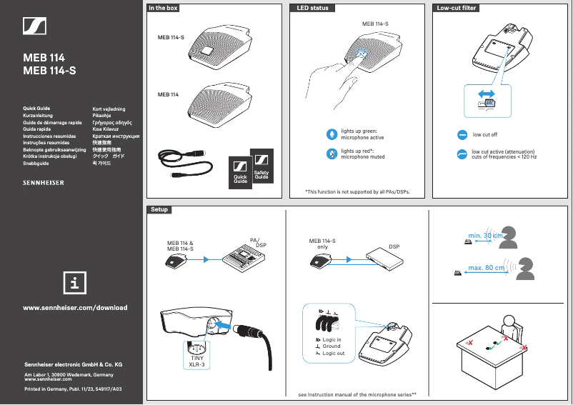 Página 1 del manual Manual de usuario Sennheiser MEB 114 B