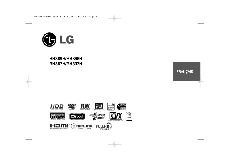 Page n°1 - Manuel utilisateur LG RH389H