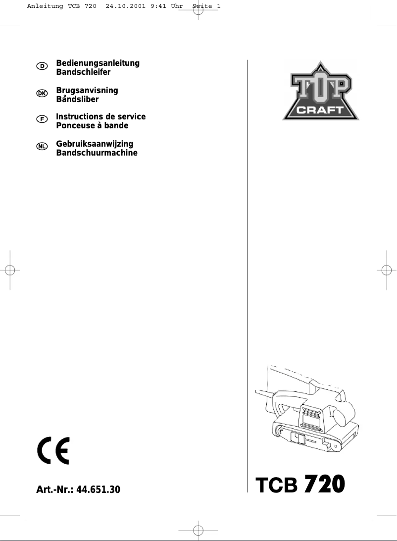 Page n°1 - Manuel utilisateur Topcraft TCB 720