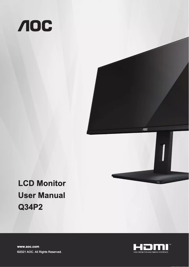 Page 1 de la notice Manuel utilisateur AOC Q34P2