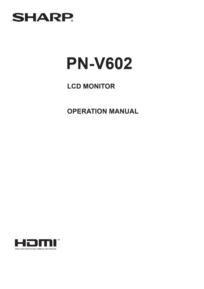 Page n°1 - Manuel utilisateur Sharp PN-V602