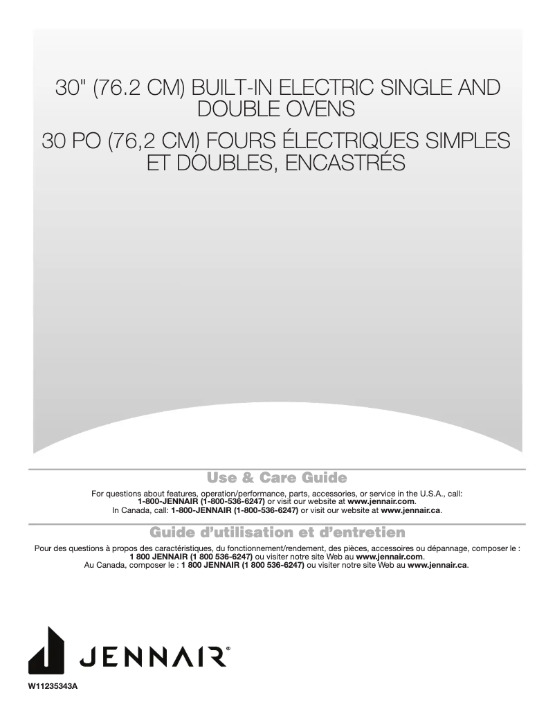 Page 1 de la notice Manuel d'utilisation et d'entretien JennAir JJW3830LM