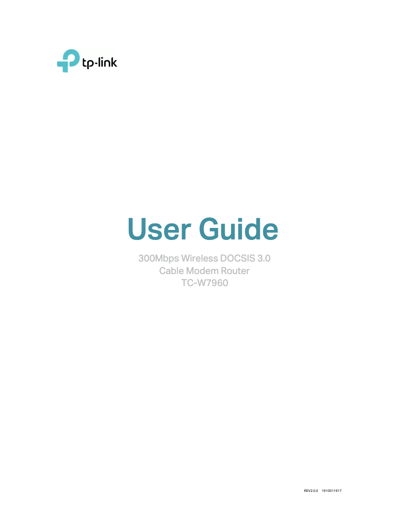 Image de la première page du manuel de l'appareil TC-W7960