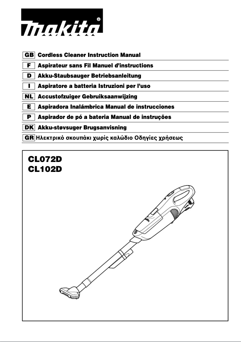 First page image of the manual for CL102DZX