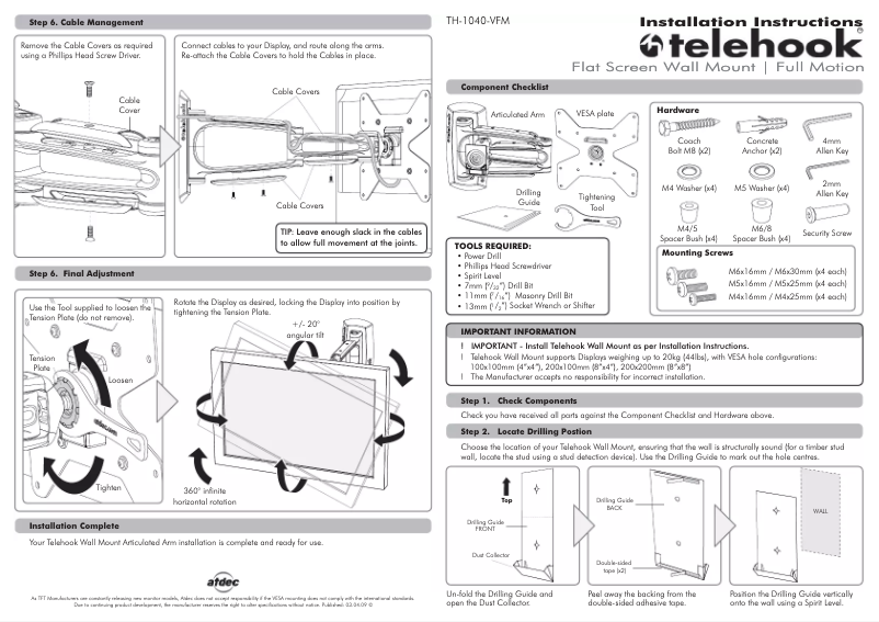 Image de la première page du manuel de l'appareil TH-1040-VFM
