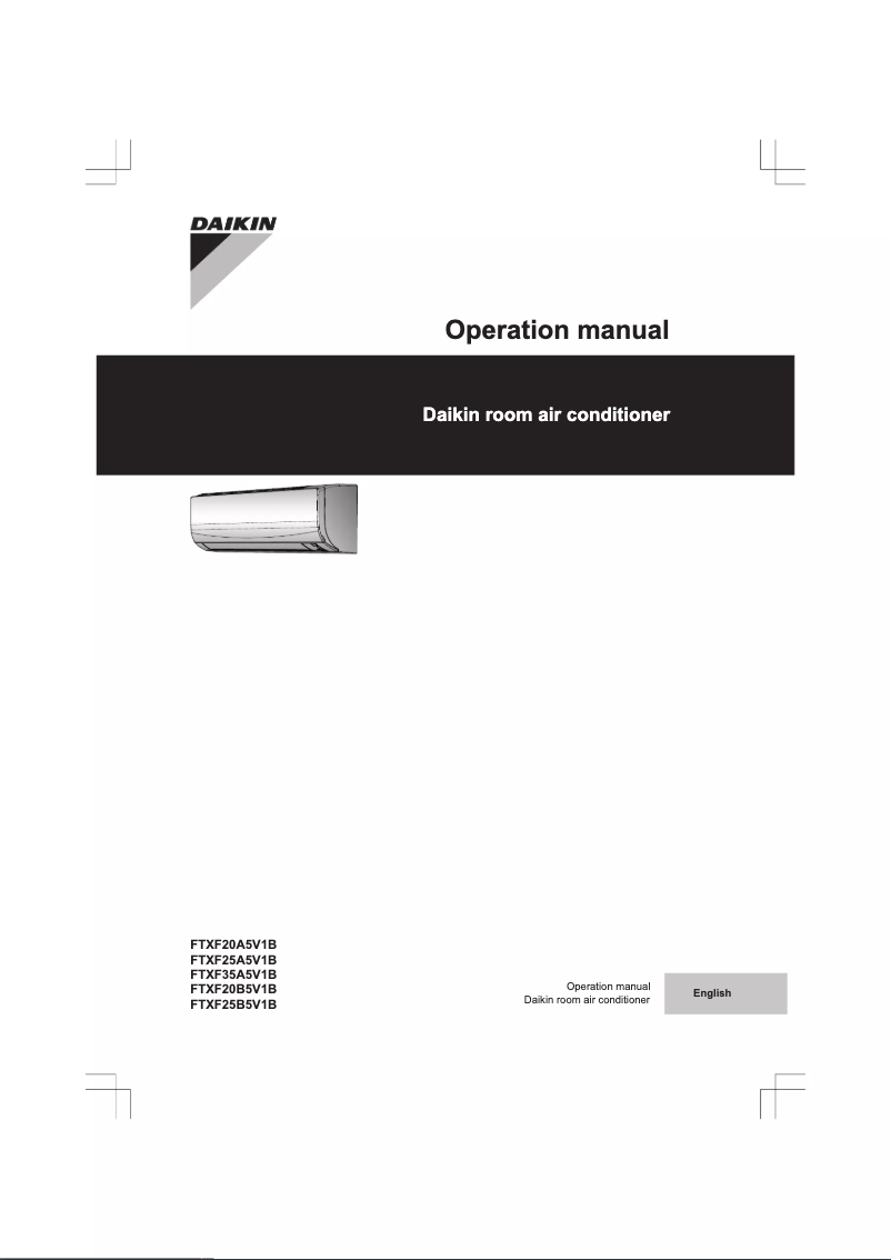 Image de la première page du manuel de l'appareil FTXF20B5V1B