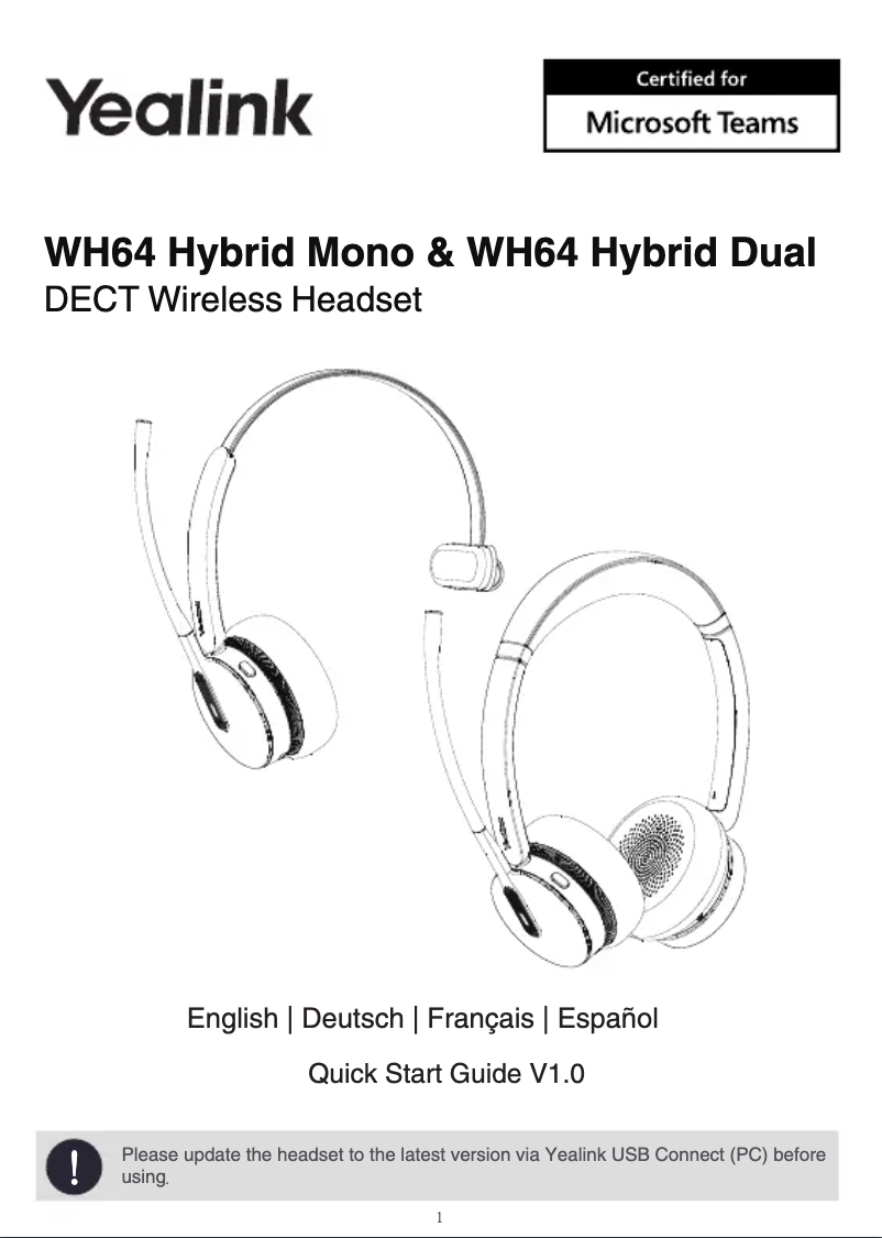 Image de la première page du manuel de l'appareil WH64