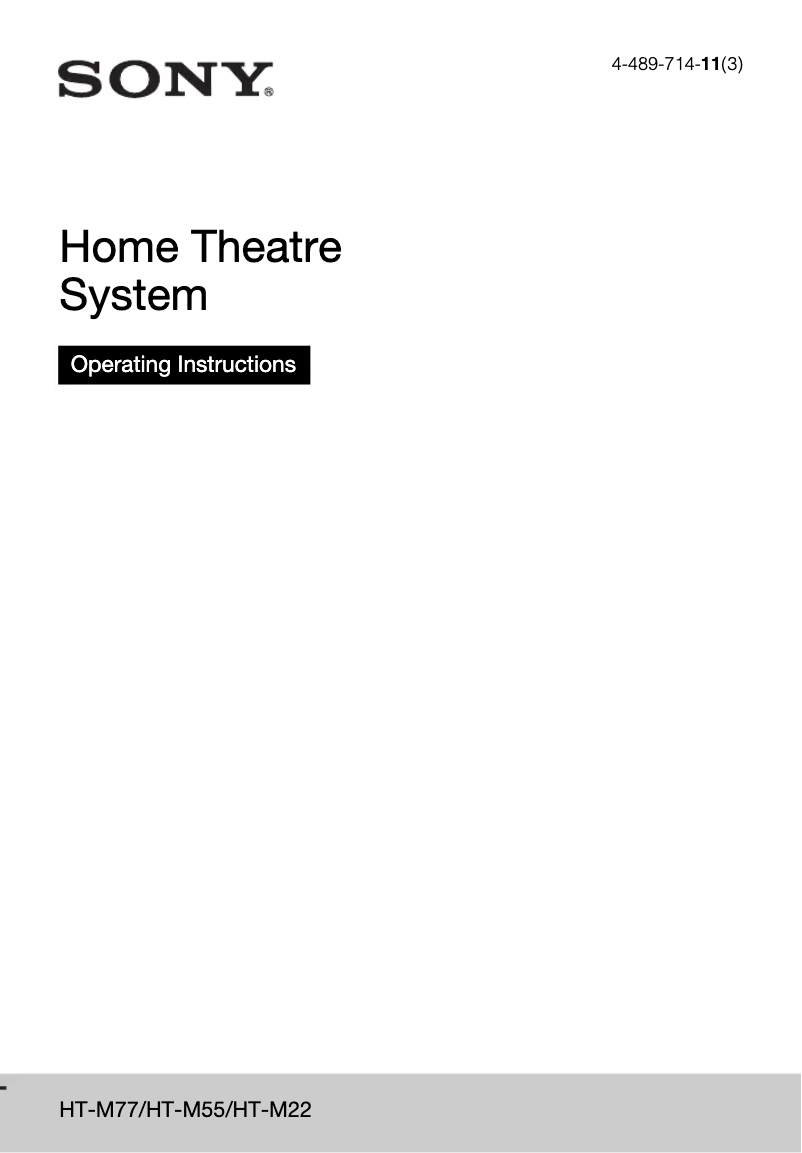 Página 1 del manual Manual de usuario Sony HT-M77