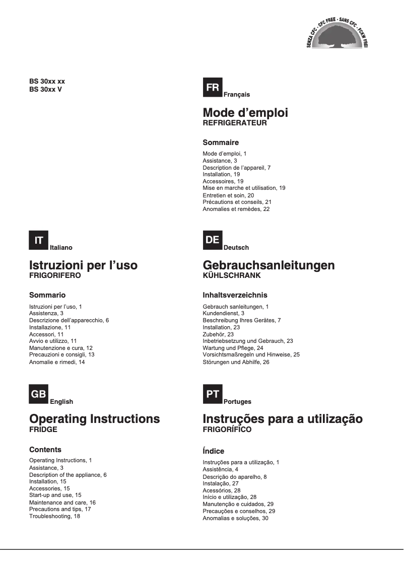 Image de la première page du manuel de l'appareil BS 3022 V