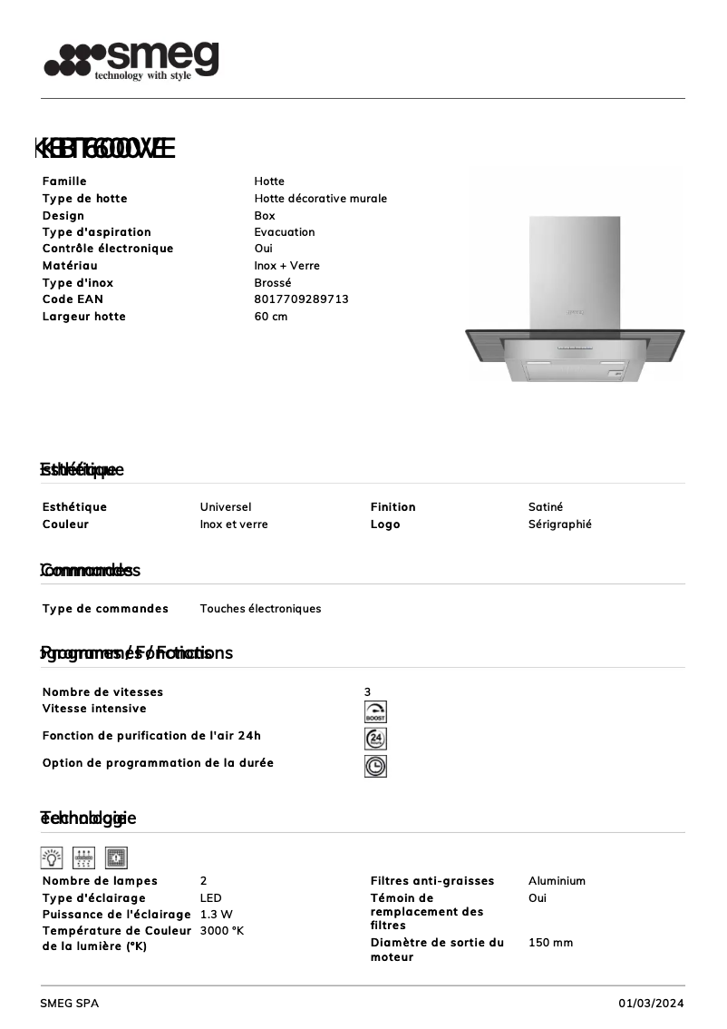 Image de la première page du manuel de l'appareil KBT600ve