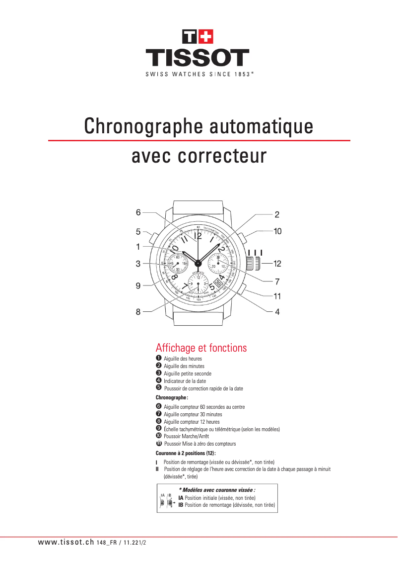 Page n°1 - Manuel utilisateur Tissot Bridgeport