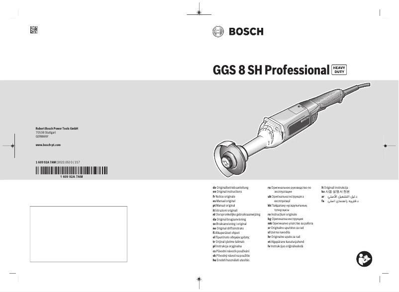 Page n°1 - Manuel utilisateur Bosch GGS 8 SH Professional
